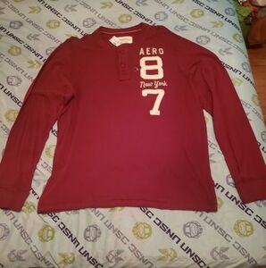 Aeropostale Burgundy Long Sleeve Tee